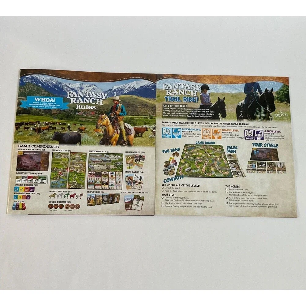 Fantasy Ranch Live The Dream Trail Ride Board Game Horses Ranching 100% COMPLETE